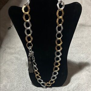 Elegant Large Link Gold and Silver Fashion Chain Necklace 36”